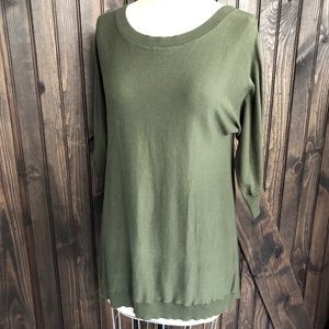 Alice + Olivia Army Green Cotton Cashmere Tunic M